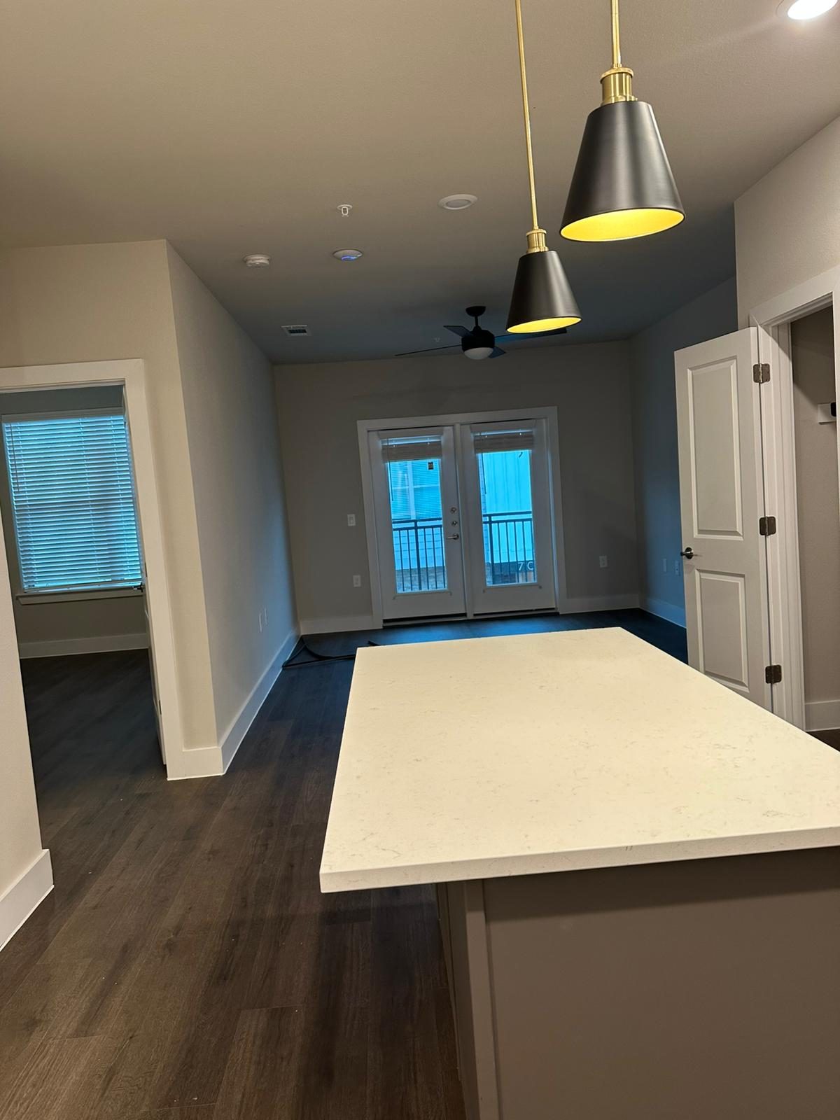 Finished apartment living area and trim package