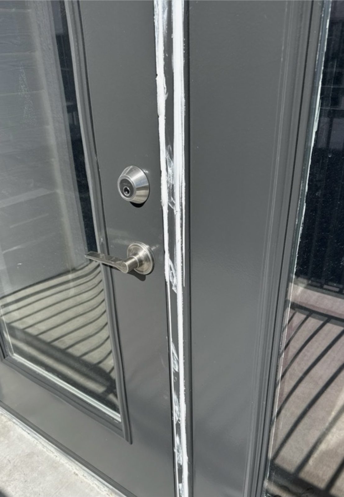 Door surface repair before repainting