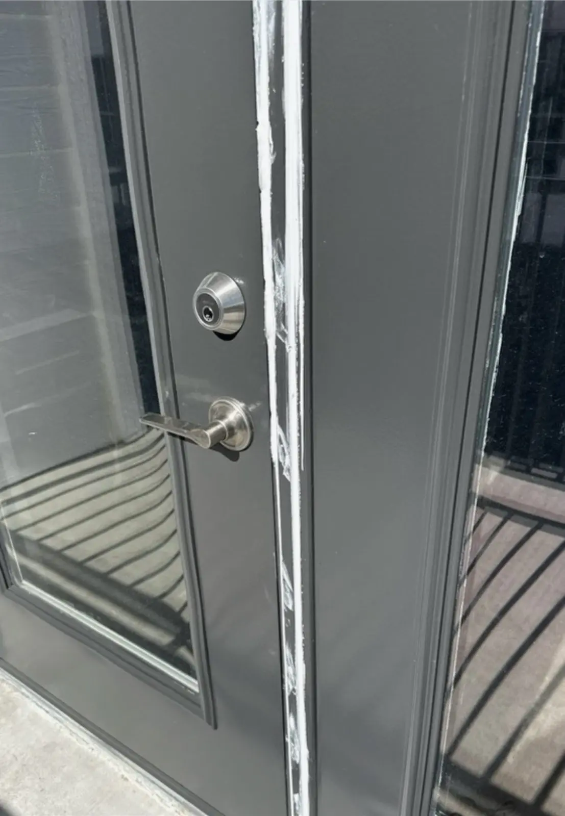 Door surface repair before repainting